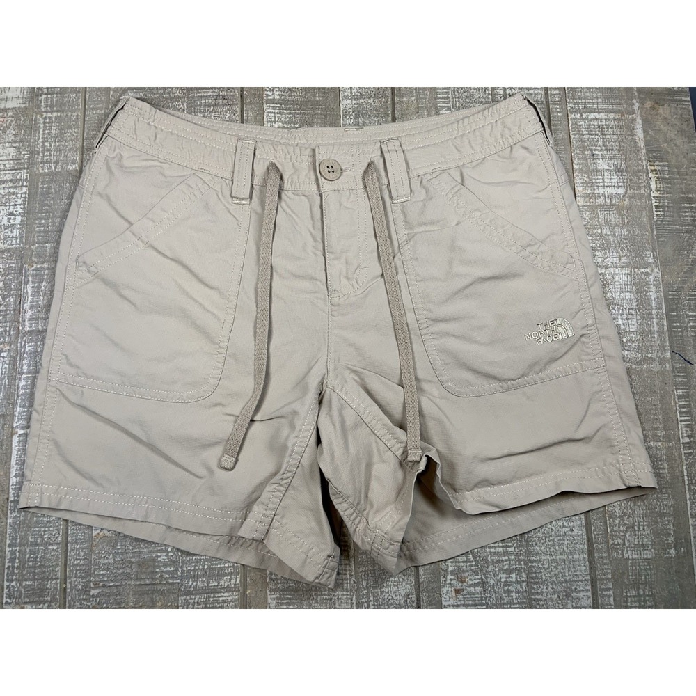 The North Face Shorts Women's 4 Brown Tan Hiking Outdoors Nylon Stretch Cargo